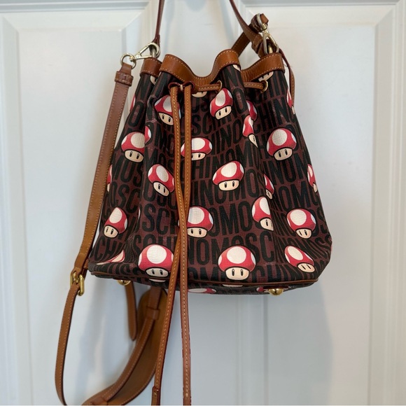 Moschino Couture Jeremy Scott Super Mario Mushroom Bucket Bag Nintendo Rare 1 UP
